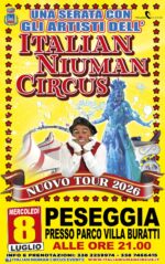 Italian Niuman Circus spettacolo per famiglie - 8 luglio 2026 - Villa Buratti Peseggia